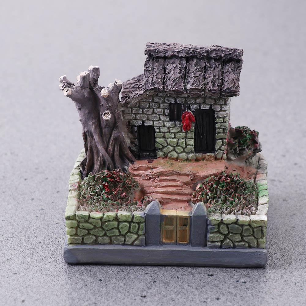 Kleines Haus Umweltfreundliches Sturzfestes Harz Mini Hausmodell Statue Garten DIY Bonsai Dekoration für Wohnaccessoires