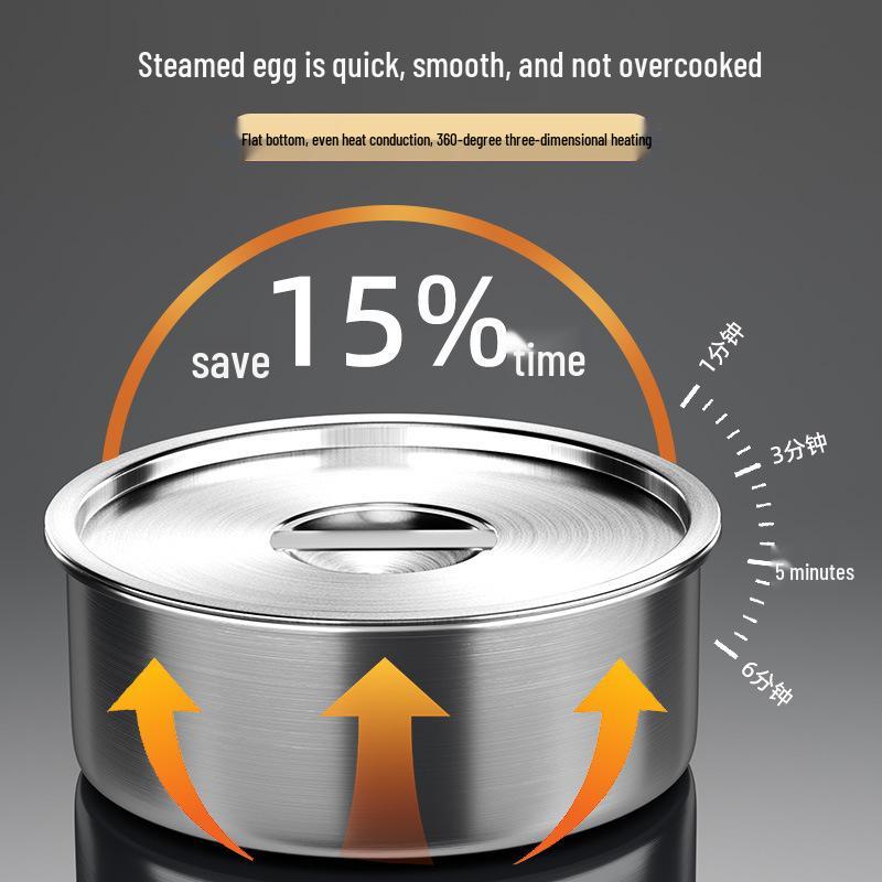 Stainless Steel Steamed Egg and Custard Bowl with Lid – High Temperature Resistant for Baby and Home