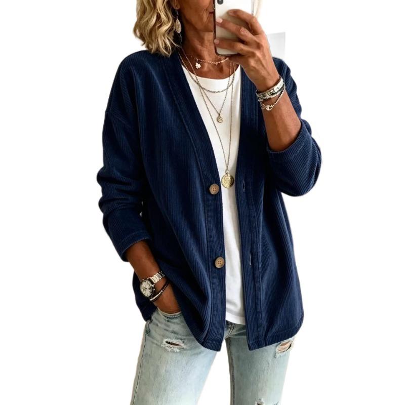 Women S Long Sleeve Solid Button Cardigan Casual Outerwear