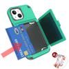For iPhone 15 Card Case PC+TPU Phone Cover with Makeup Mirror