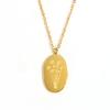 E.B.belle Tarnish Free Irregular Personality 12 Months Flower Pendant Necklace Stainless Steel Gold Plated Birthstone Necklace