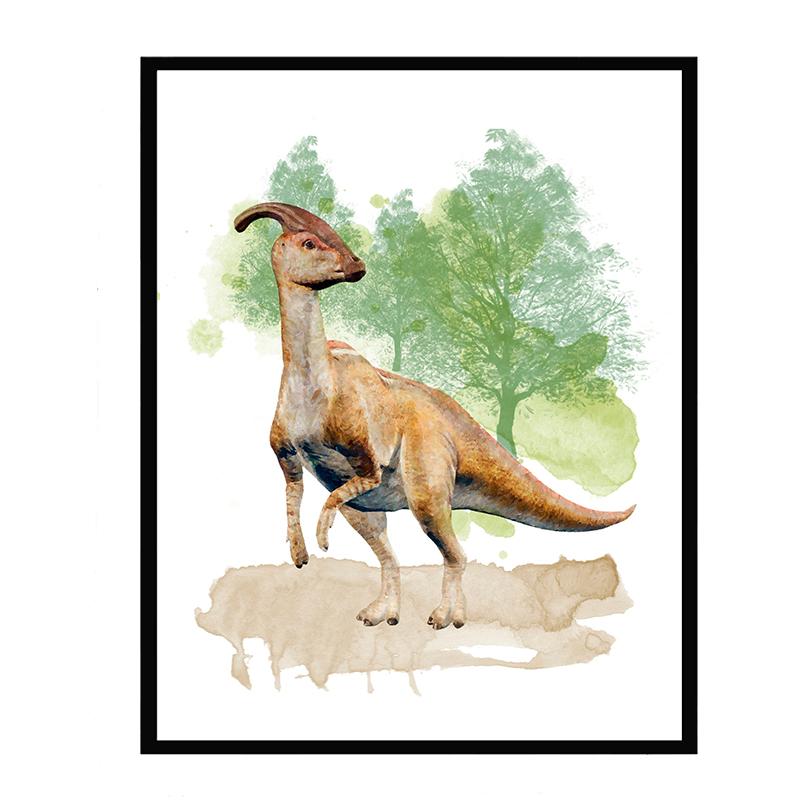 

Травоядные динозавры картины на холсте акварельное искусство доисторическое искусство рептилий постер динозавр настенный декор детская печать искусство без рамки 21*30cm No Frame