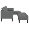 2 Piece Sofa Set with Cushions Dark Gray Polyester