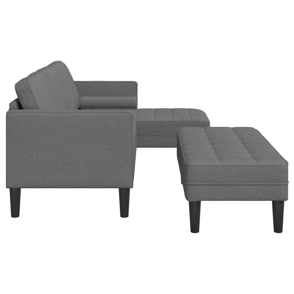 2 Piece Sofa Set with Cushions Dark Gray Polyester