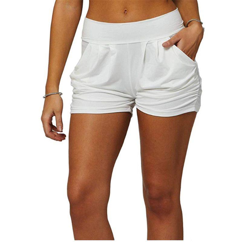 Stylish Women Summer High Waist Casual Shorts Featuring Pleated Design And Soft Material With Pockets
