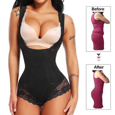 Women Body Shaper Waist Trainer Lace Bodysuits Postpartum Slimming Underwear Tummy Control Shapewear