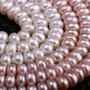 1String, Natural Freshwater Pearls, 7-8 Mm White Pink Coin Pearl Beads for Jewelry Making DIY Necklace Supplies, Birthday Party Gifts for Women, 36cm