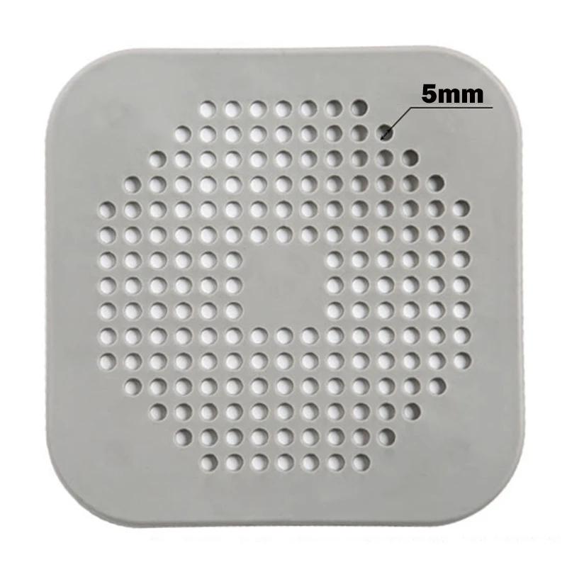 

Квадратный силиконовый слив для душа, улавливатель волос и мусора с присосками, заглушка для слива, подходит для ванной комнаты, ванны, кухни 145mm