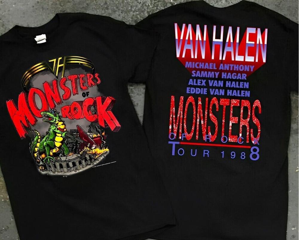 1988 Van Halen Monsters Of Rock Tour T-Shirt 80S Concert 2 Sides Unisex.