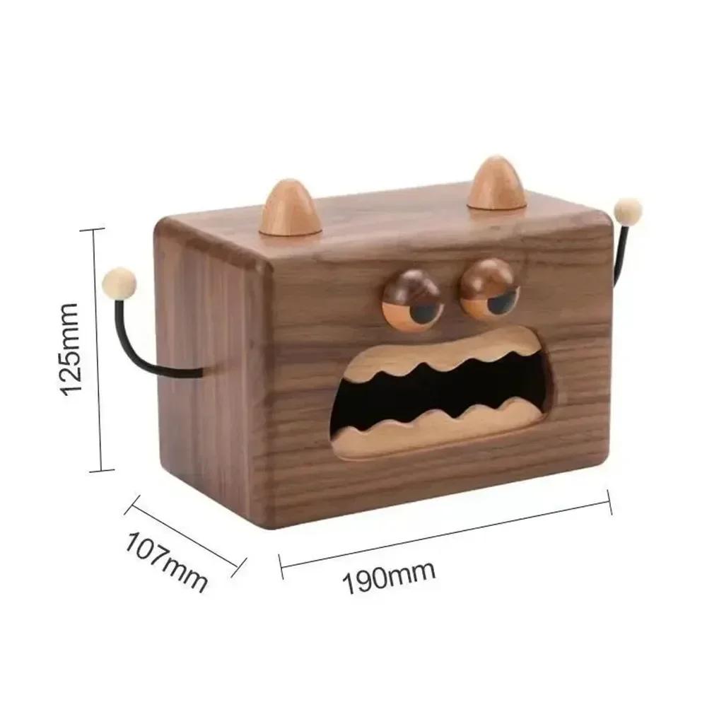 

Little Walnut Wooden Tissue Box for Kitchen Cute Monster Dining Room Living Room Tissue Case Napkin Holder Home Decoration Gift шоколадный