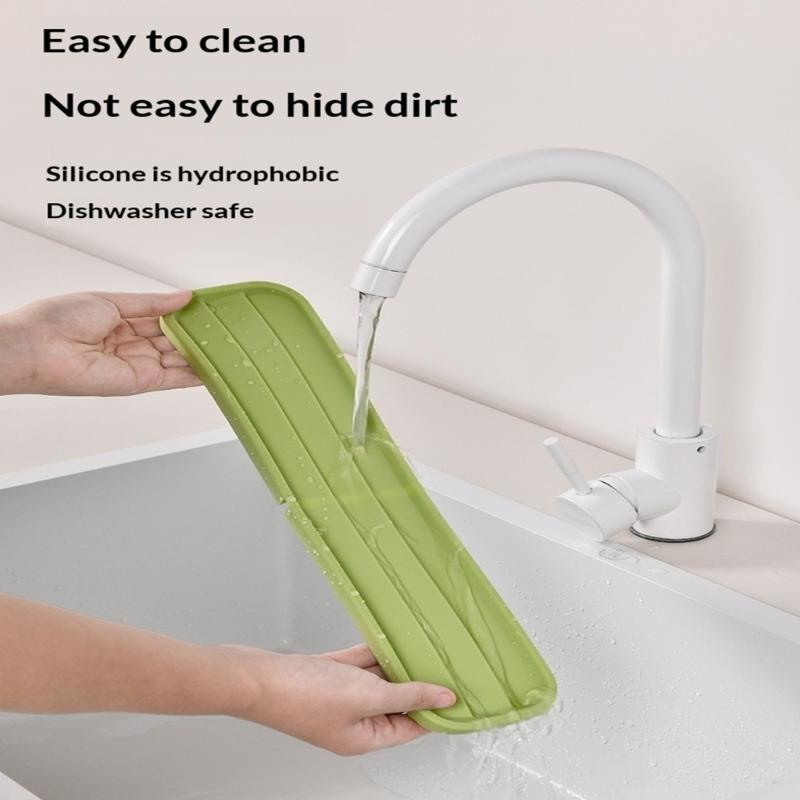 Nonslip Silicone Drain Pad Draining Mat With Unique Texture Kitchen Sink Organiser for Bottle Cup Dish Utensils