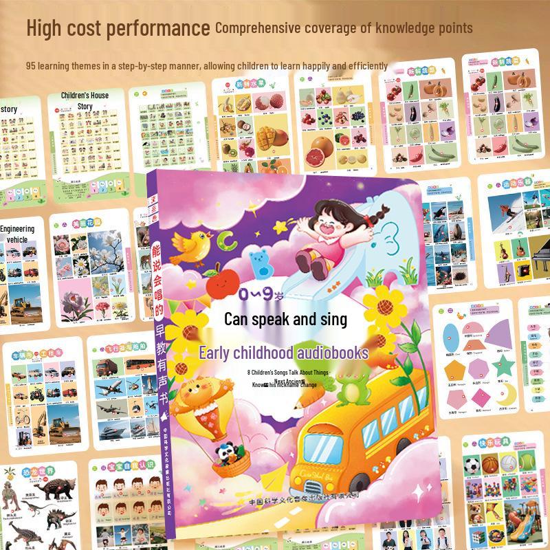 Interactive Audiobook Learning Toy for Children 0-9 Years - Educational Point-and-Read Tool