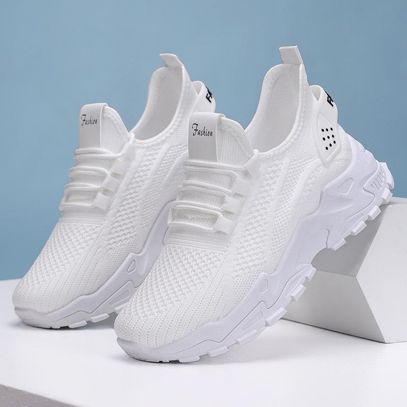 Lightweight Breathable Knit Sneakers - Women's Comfortable Low-Top Running Shoes with Soft Sole for All Seasons