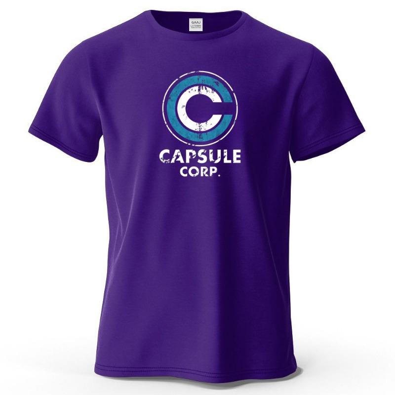 S-4XL Capsule Corp 100% Cotton Funny Printing Japan Anime Men T Shirt Tee Summer Streetwear Tops Fashion Brand Tshirt Clothing