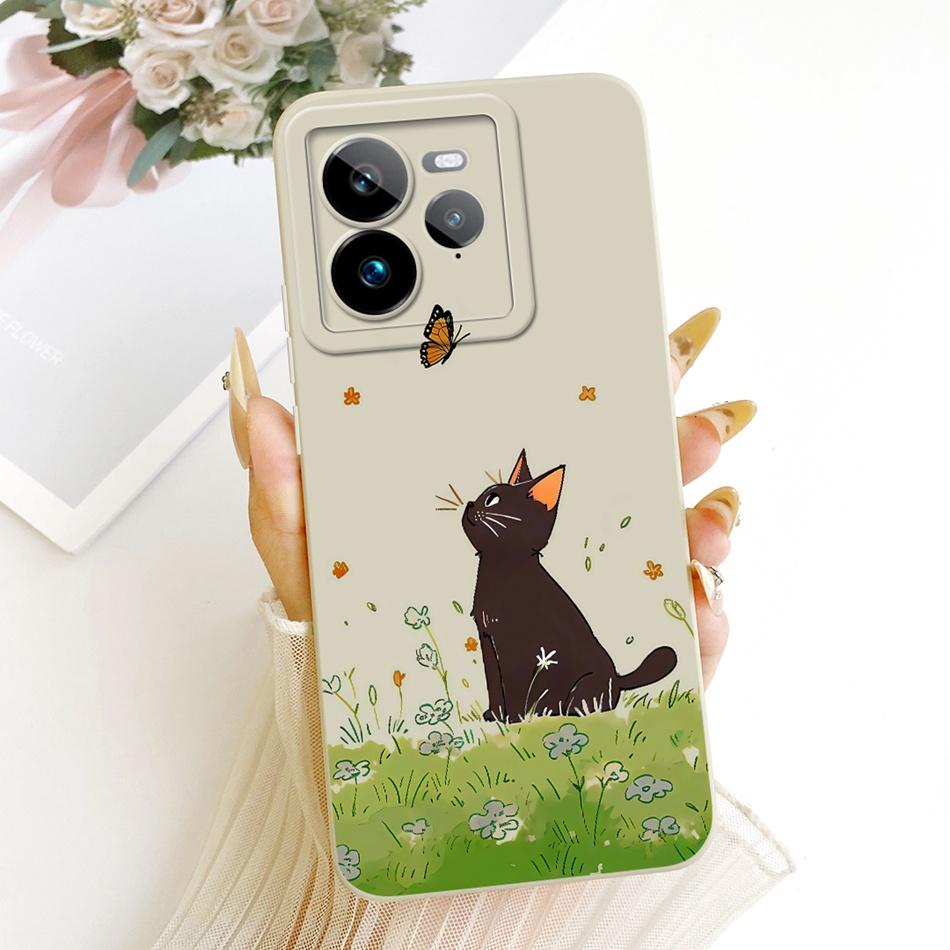 For Realme GT 7 Pro Cute Cat Flower Cartoon Phone Case For Realme GT7 Pro RMX5010 Shockproof Soft Silicone Covers Bumpers