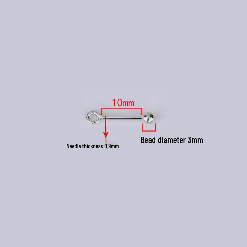 S925 Sterling Silver Handmade Threaded Buckle Earring Pendant Clasp with Through-hole 9-Shaped Needle Accessories