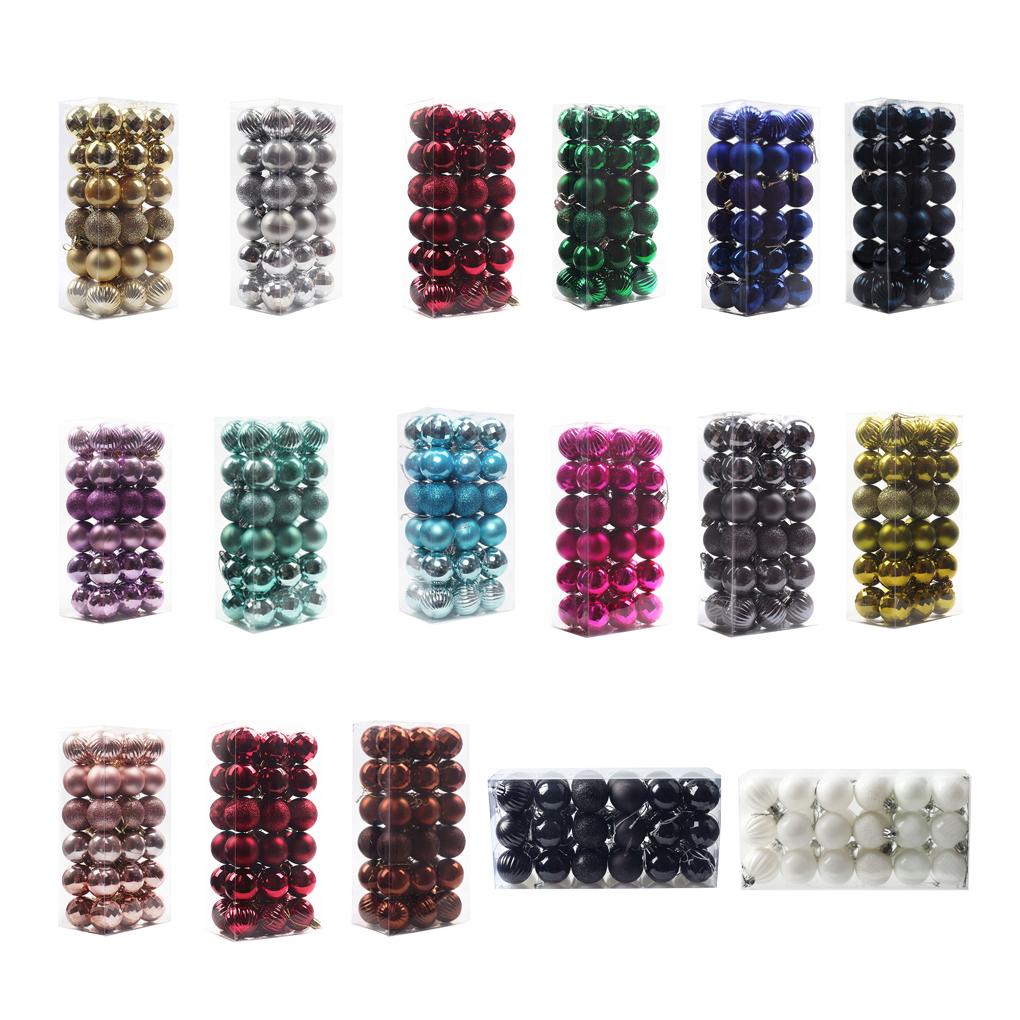 36 Pieces Indoor Wall Christmas Bauble Home Office Hotel Tree Hanging Pendant Festival Decoration Ornament 4cm Diameter