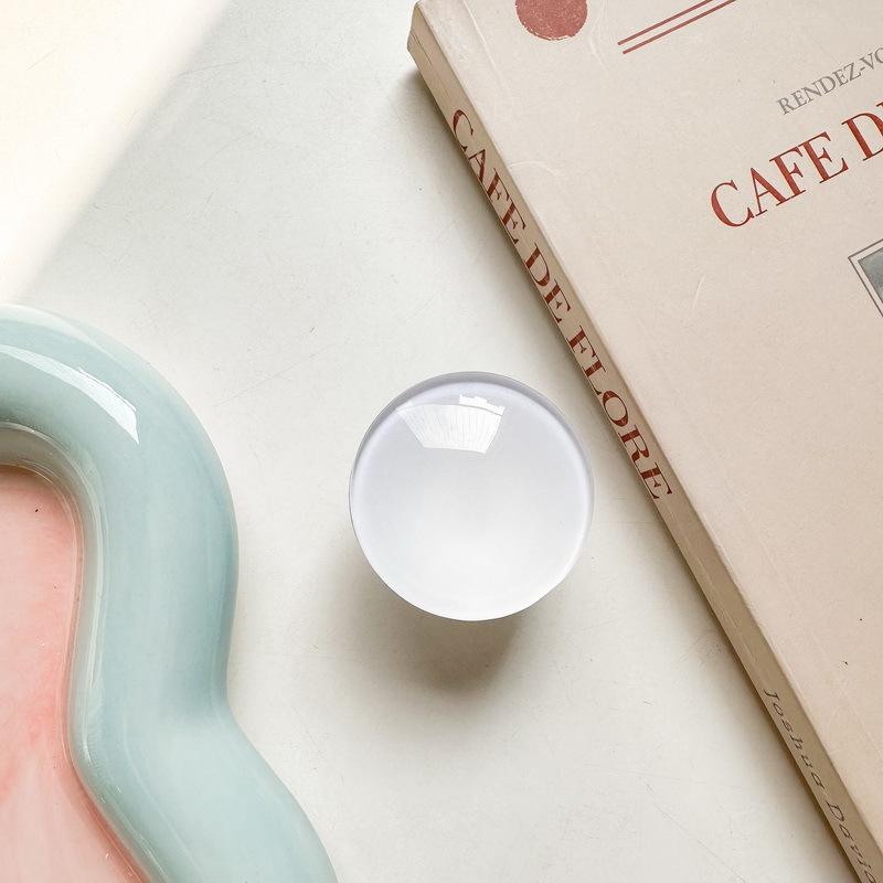 

Round Glass Solid Color Mobile Phone Holder, Airbag Holder, Simple Wind Paste Type, Retractable And Portable white base stand
