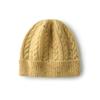 Autumn and winter% pure cashmere hats men's and women's solid color twist twisted knitted hats, thermal ear protectors, and flanged hats.