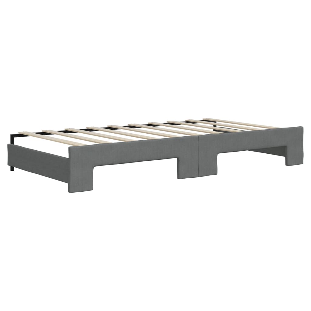Vidaxl Sofa Rozsuwana Z Szufladami, Ciemnoszara, 90X190 Cm, Tkanina