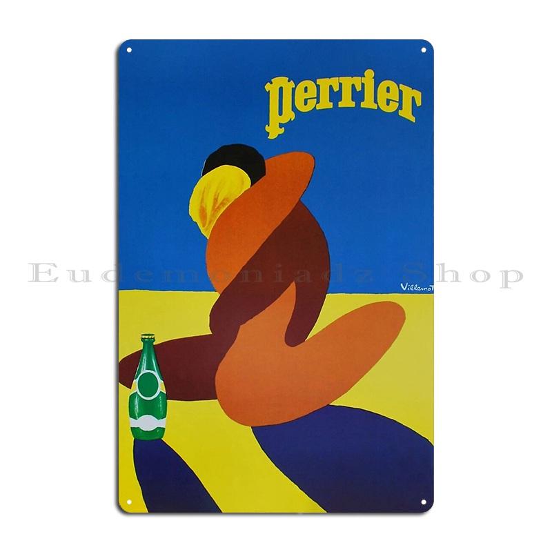 French Sparkling Water Perrier 1981 Poster Vintage Embrace Metal Sign Custom Garage Bar Cave Home Classic Tin Sign Poster 20x30cm