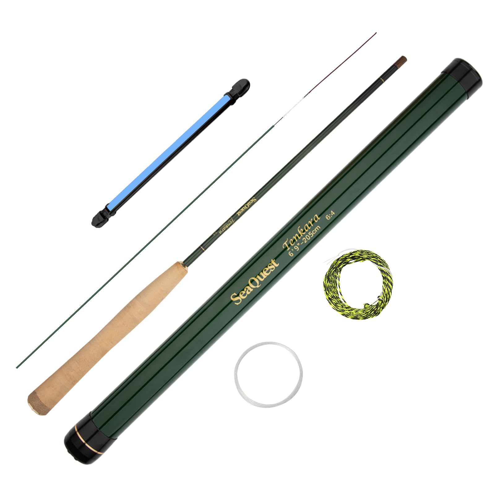

SeaQuest 6 9 Tenkara Flying Fishing Rod with Fly, Line, and Wire Guard Starter Kit (6:4 205 cm 6 9 )