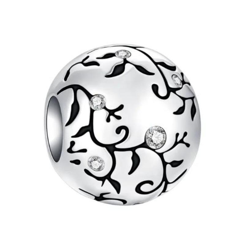 New Heart-Shaped Charms Copper Flower Forever Love Beads Fit Original Bracelets Necklace For Women Diy Jewelry Gift