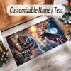 Truck Theme Crystal Velvet Rug Personalized Custom Name Text Soft Floor Mat Home Decor