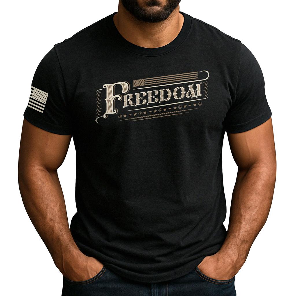 Men's  Popular T-shirt Printed Round Neck Short Sleeve T-shirt