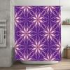 Kaleidoscope Shower Curtain Purple Pink Floral Pattern Waterproof Bathroom Decor Privacy Protection Size Customizable (White Bat