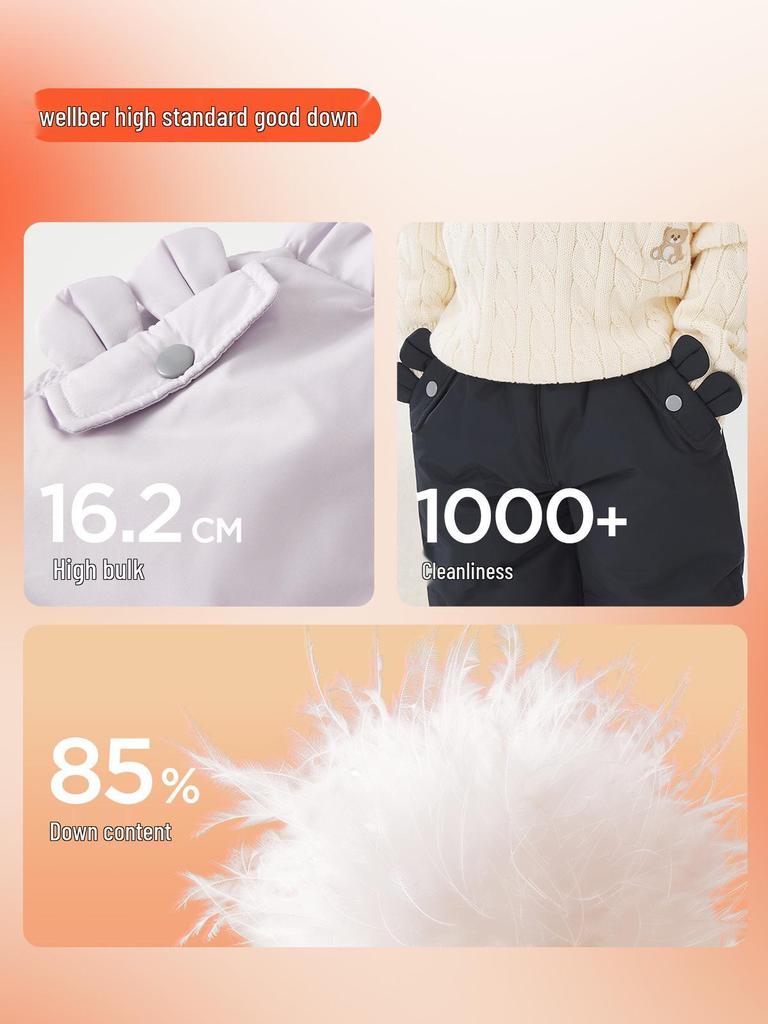 Willbeilu 2025 Kids' Winter Warm Down Pants - Cold-Proof Cuffed