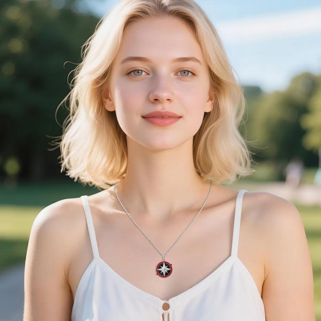 Acrylic Necklace Skz Fluorescent Rod Inspired Compass Pendant Necklace