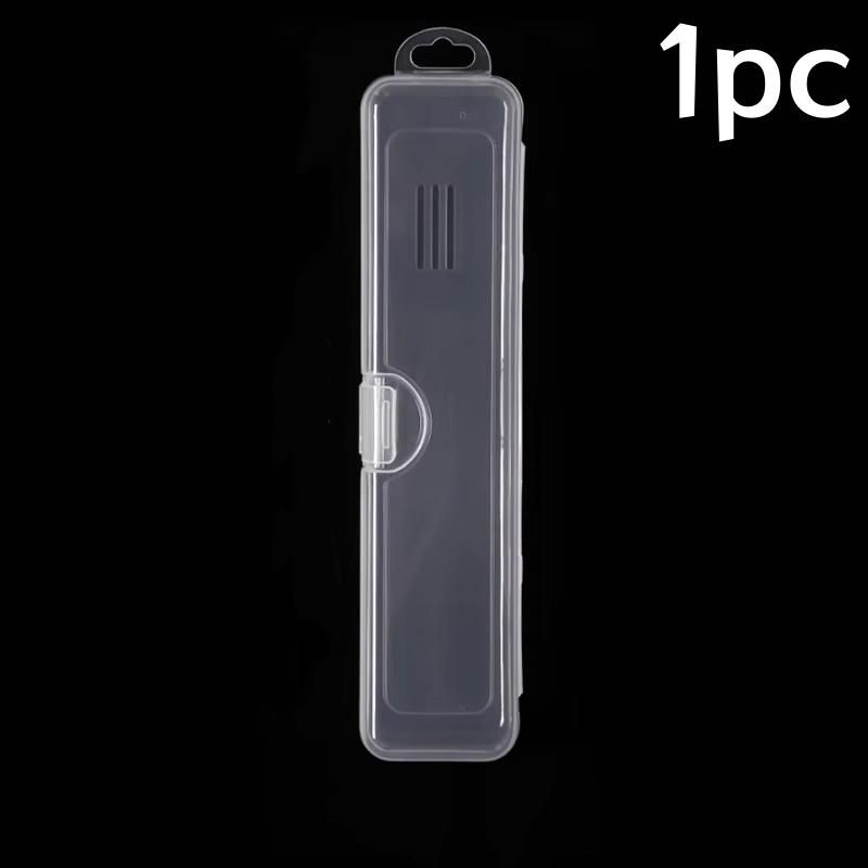 

1/2/3 шт портативный органайзер для кистей для макияжа карандаш для бровей зубная щетка палочки для еды прозрачный с крышкой коробка для хранения кухонные принадлежности M