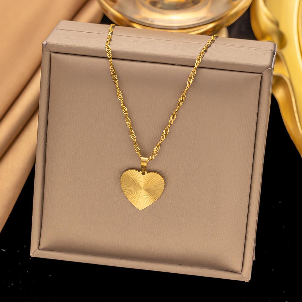 316L stainless steel simple heart charm chain necklace Fashion high  party gift