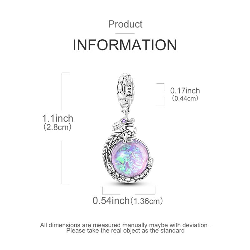 Copper Charms Beads Purple Cross Snake Bow Dragon Pendant Fit Original Bracelet Necklace Women Jewelry Diy Gifts