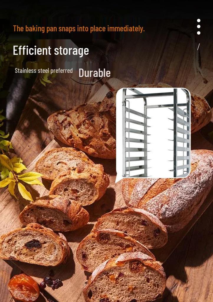 Stainless Steel Baking Pan Rack Trolley for Bread and Toast Drying