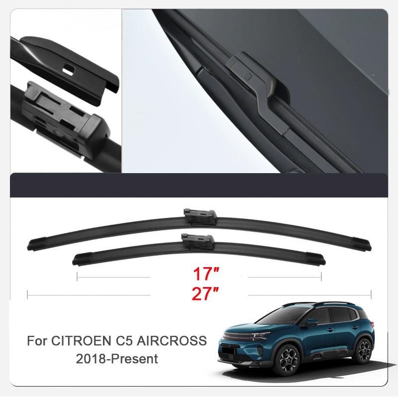 2PCS Car Blade Windshield Wiper For CITROEN C3 AIRCROSS C4 PICASSO C5X C5 AIRCROSS DS3 DS4 DS7 E-C4 E-C4X Windshield Rubber