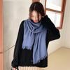 Sweet Solid Color Scarf Women's 2025 New Fashion Warm Medium and Long Decorative Wear Scarf Shawl