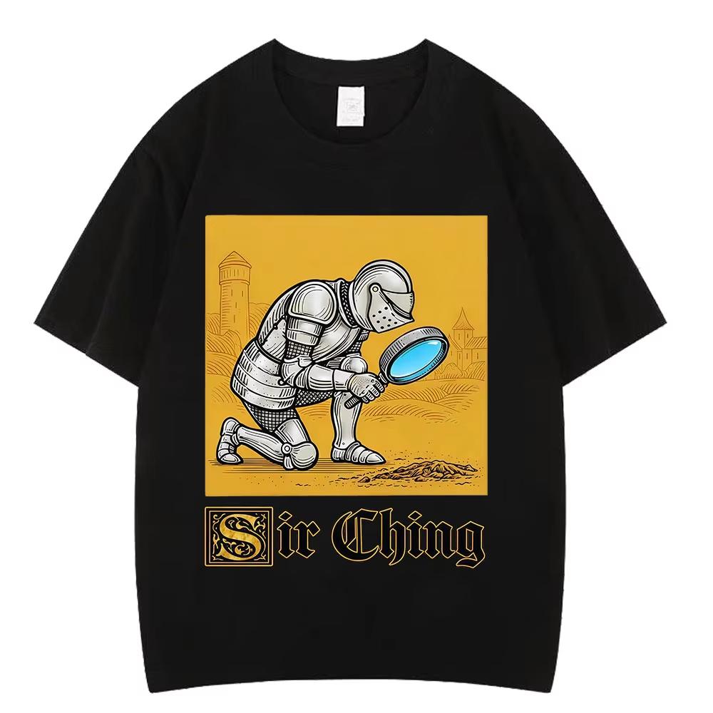 

Sir Ching Funny Knight Meme Tshirts Unisex Women Fashion Harajuku Tshirt Shortsleeved Top Casual pure Cotton Tshirts M