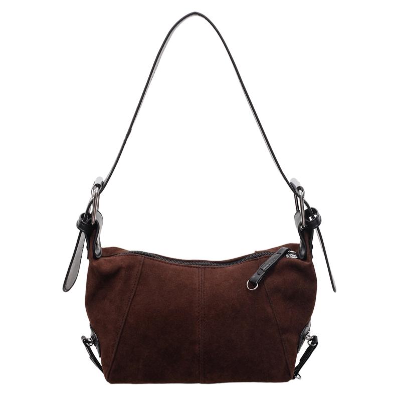 2026 Autumn Winter New Faux Suede ZIPPER Shoulder Bags High Capacity Solid Color Versatile The Single Design Women's Handbags
