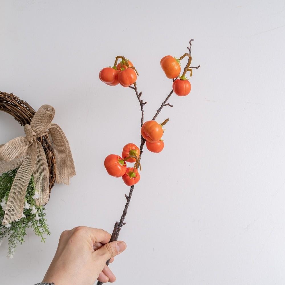 Realistic Artificial Pumpkin Branches Foam Elegant Simulation Pumpkin Handmade Flower Arrangement Fake Plants Table Centerpiece