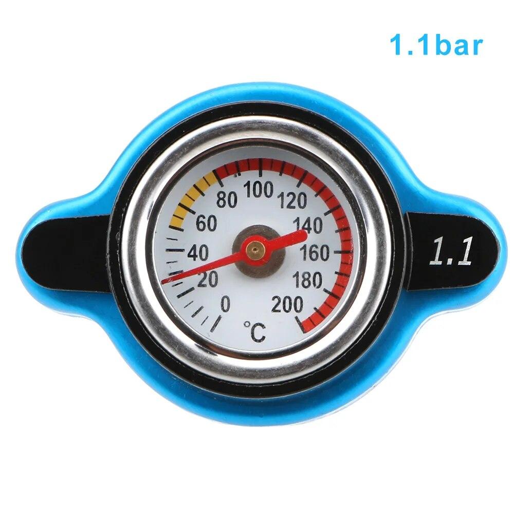 Temperature Gauge 0.9/1.1/1.3 Bar Thermo Radiator Cap Tank Cover Replacement Pressure Balance Function Car Accessories