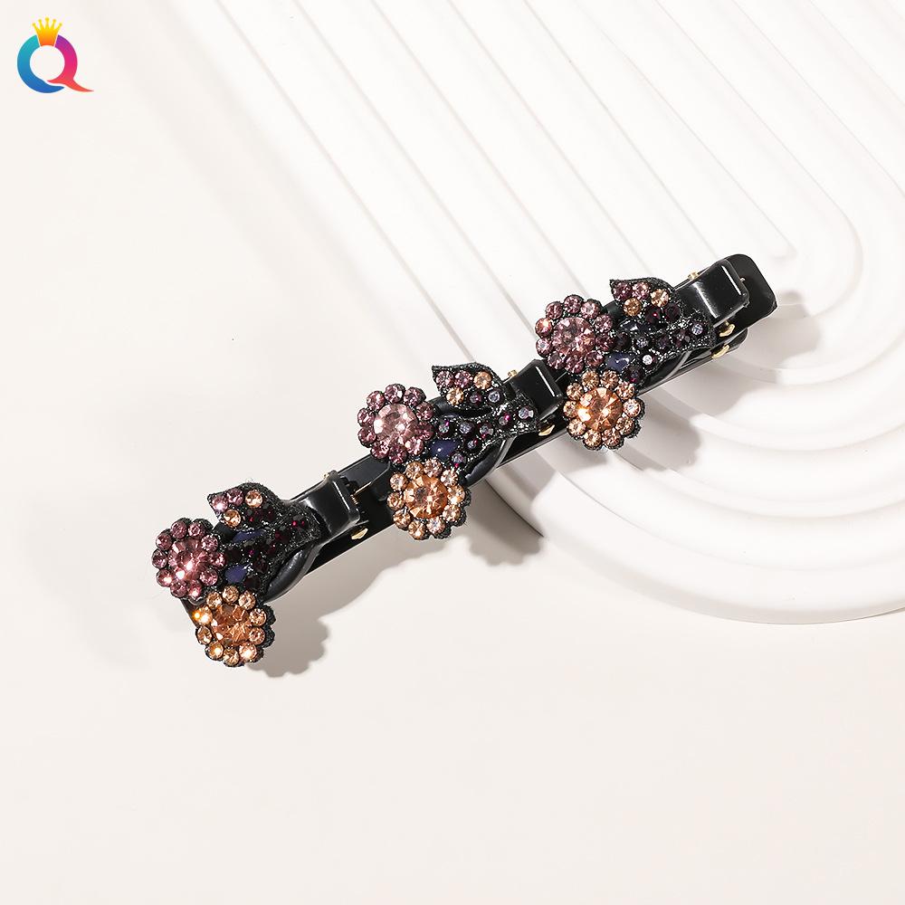 Vierblättriges Kleeblatt Blume Haarspange Damen Gebrochene Haarspange Flecht-Finishing-Artefakt Seitenklammer Ponyklammer