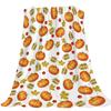 Fall Throw Blanket, Flannel Fleece Pumpkin & Maple Leaf Pattern Plush Shawl Blanket, Soft Lightweight Skin Friendly Decorative Throw Blanket