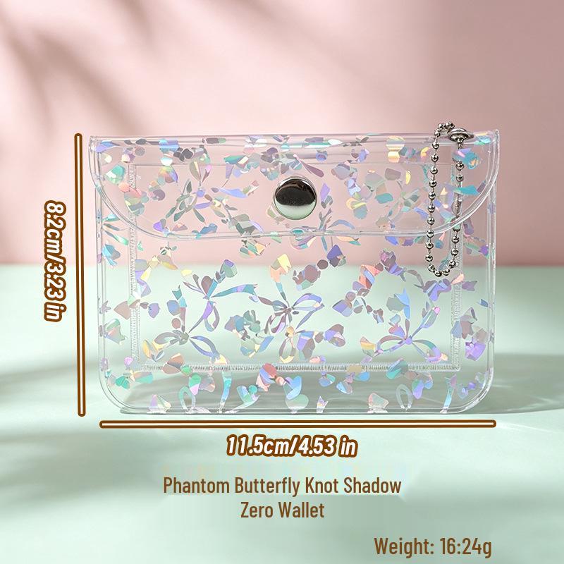 Japanese & Korean Style Snap Button PVC Mini Wallet: Cartoon Coin Purse, Portable Earphone & Key Case Pendant