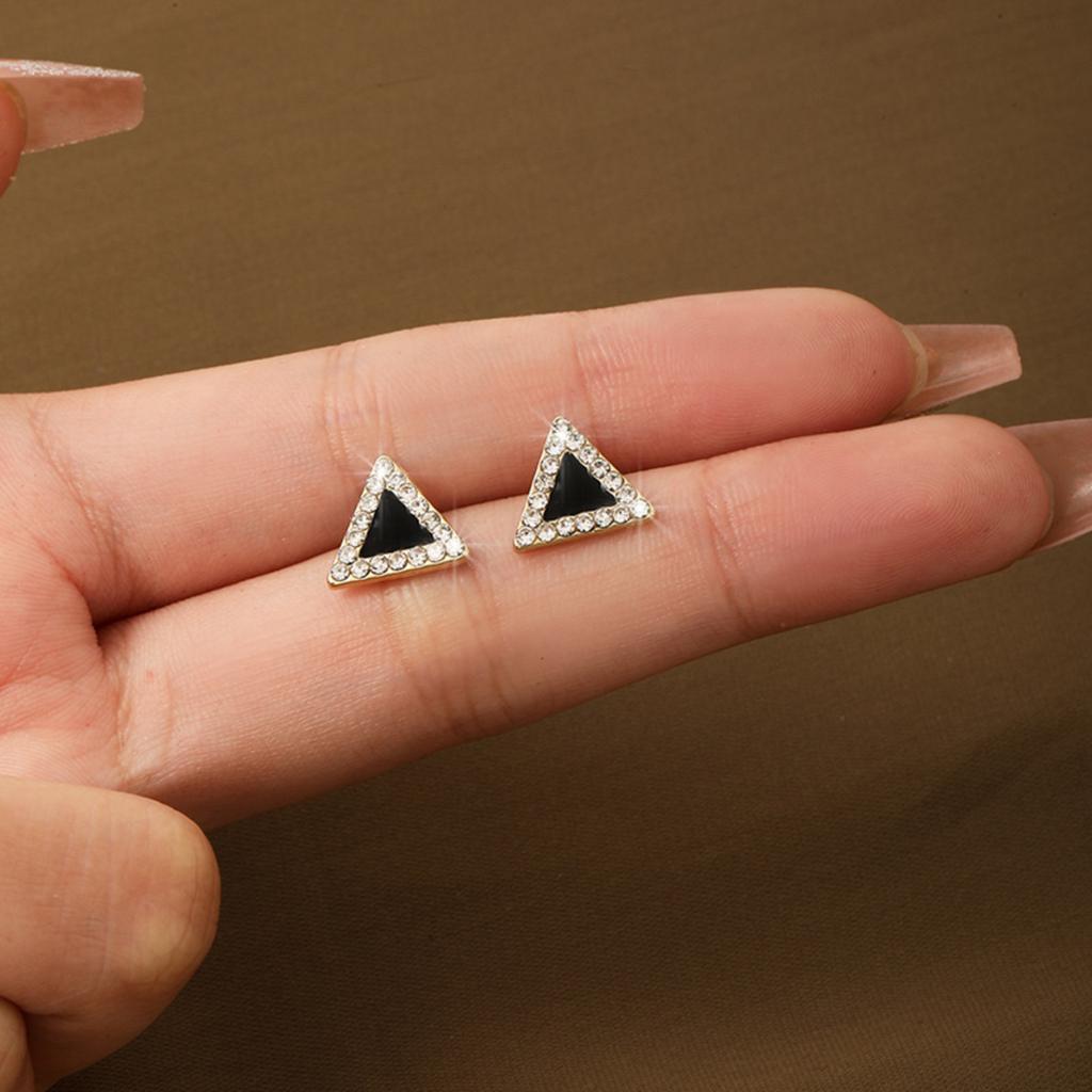 Women's Stud Earrings - Black Posts, Versatile Design
