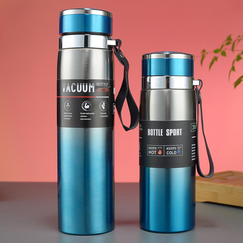 316 Stainless Steel Insulated Cup with Tea Infuser and Handle Rope