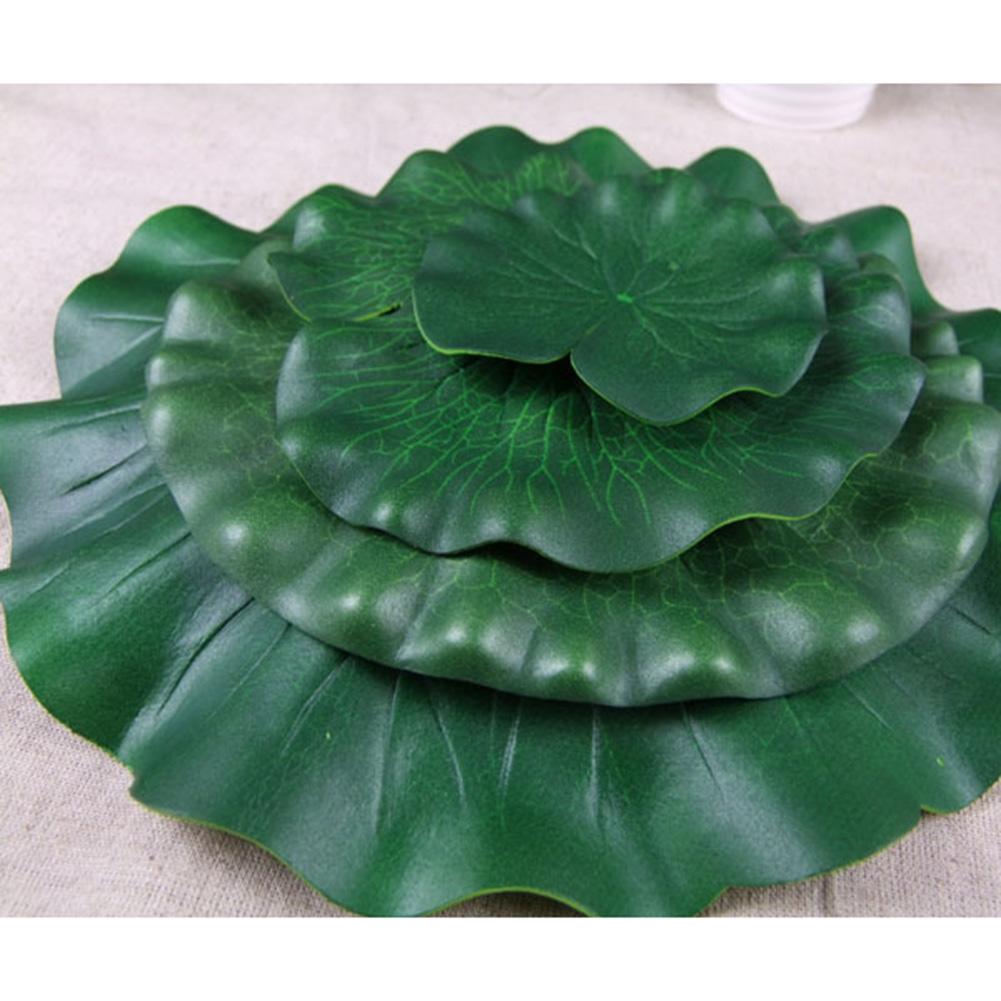 10 Stück Lotusblatt-Seerosen-Gartendekoration aus PU und Schaumstoff