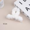 Large Milk Coffee Plush Claw Clip: Fluffy Autumn/Winter Hairpin for Women