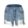 Women's Elastic Hole Tassel Sexy Fashion High Waist Denim Shorts